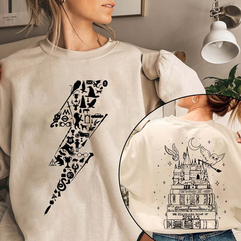 Wizard Castle Book Reading Magic HP Sweatshirt