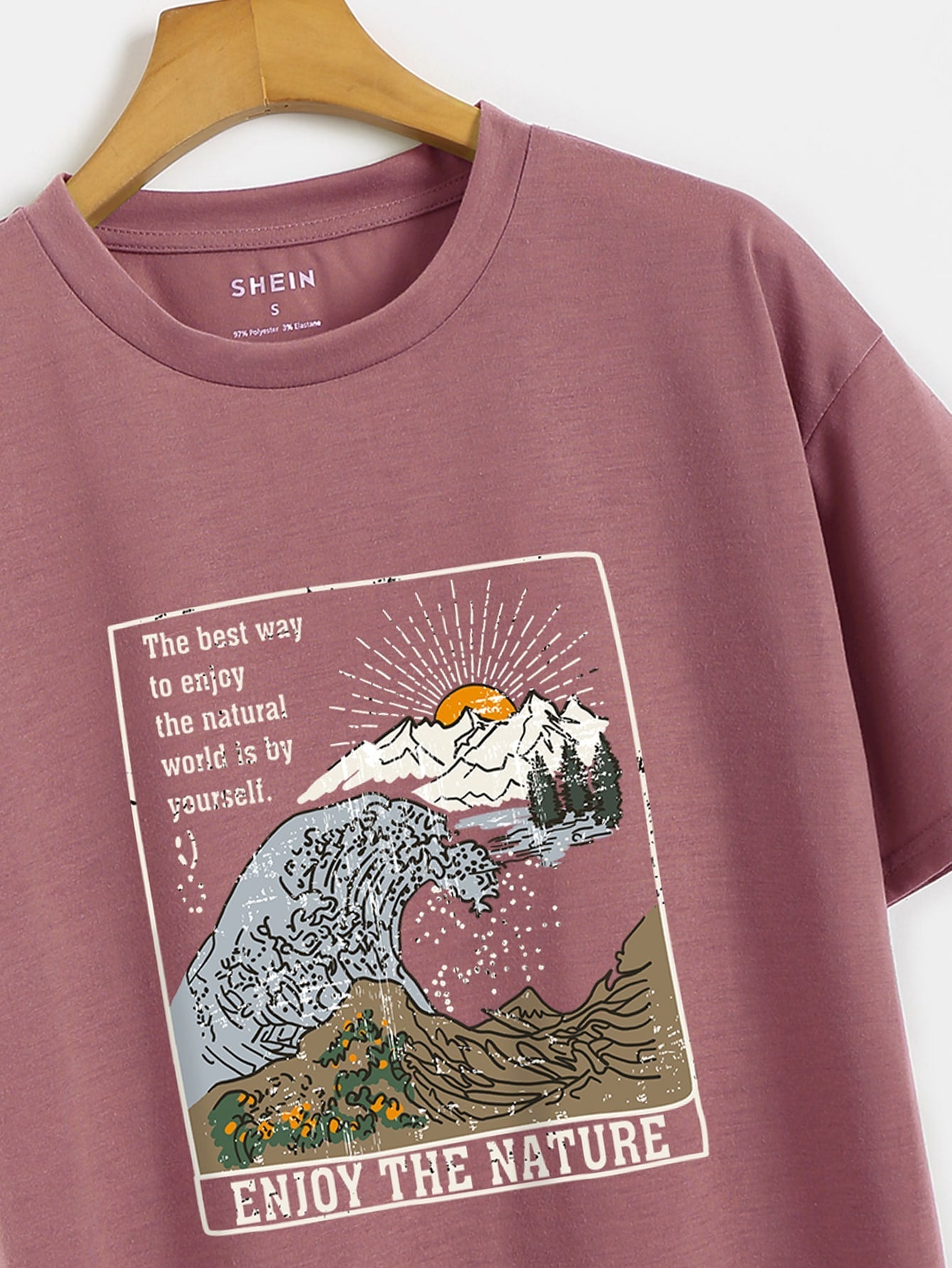 Waves And Slogan Graphic Casual T-shirt