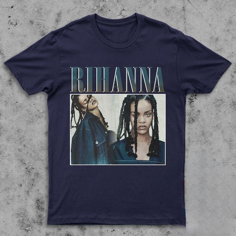 RIHANNA Letter Print Casual T-shirt