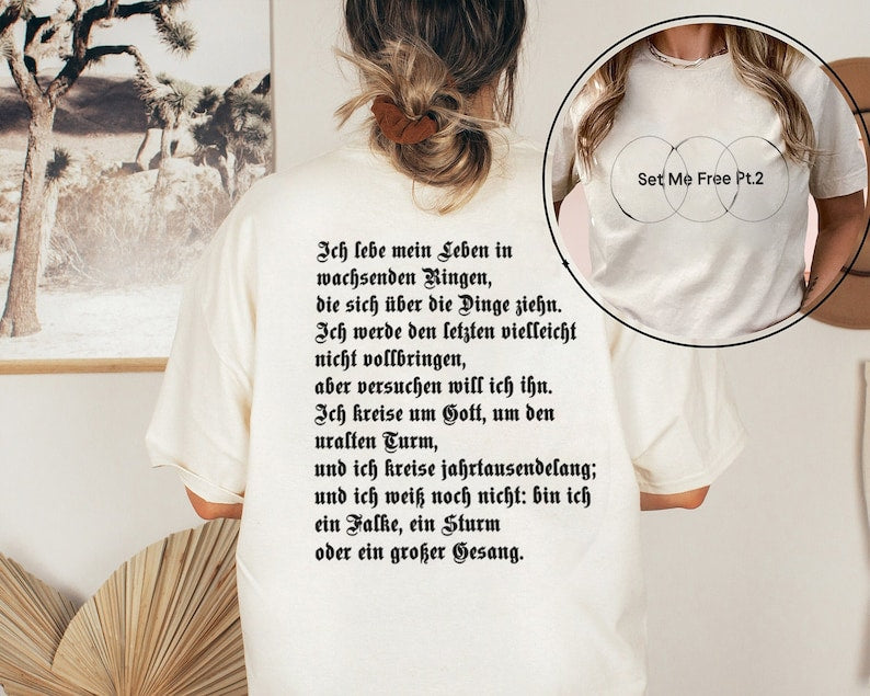 Set Me Free Double Side Letter Print T-shirt