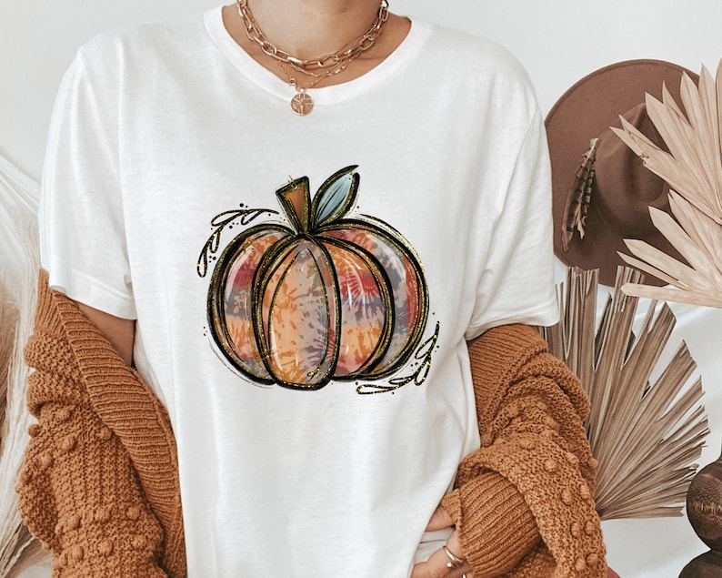 Watercolor Pumpkin Graphic T-shirt