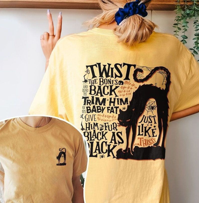 Twist The Bones Cat Halloween T-shirt