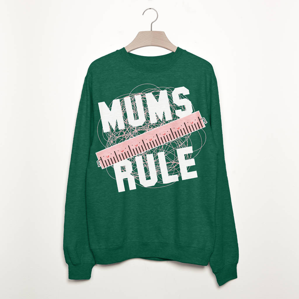 Mums Rule Print Casual Sweatshirt