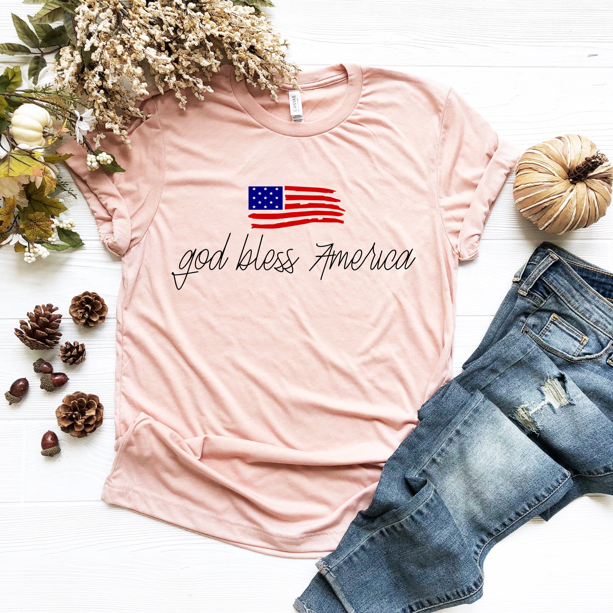 Independence Day God Bless America Casual T-shirt