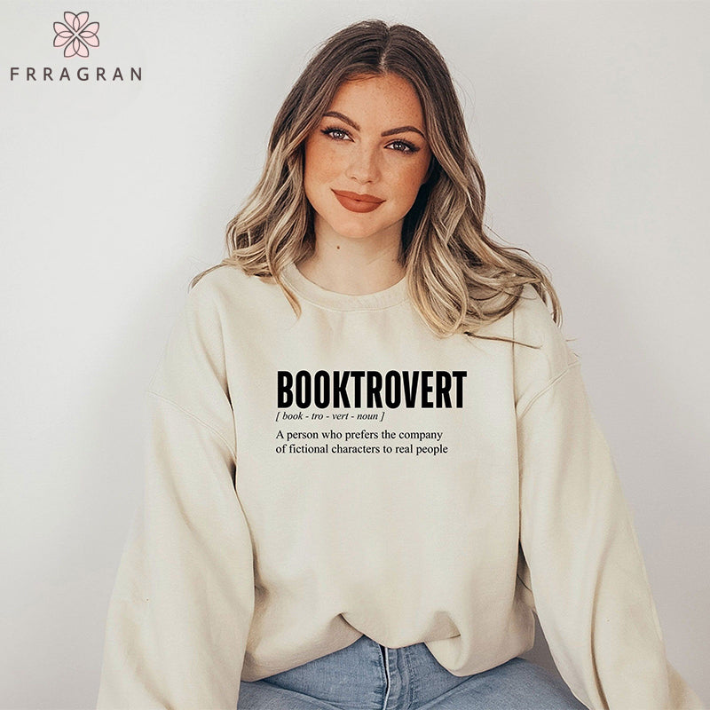 Booktrovert Definition Letter Print Sweatshirt