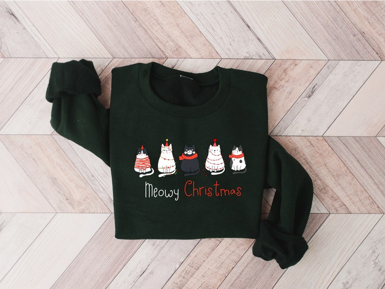 Meowy Christmas Cat Lover Sweatshirt