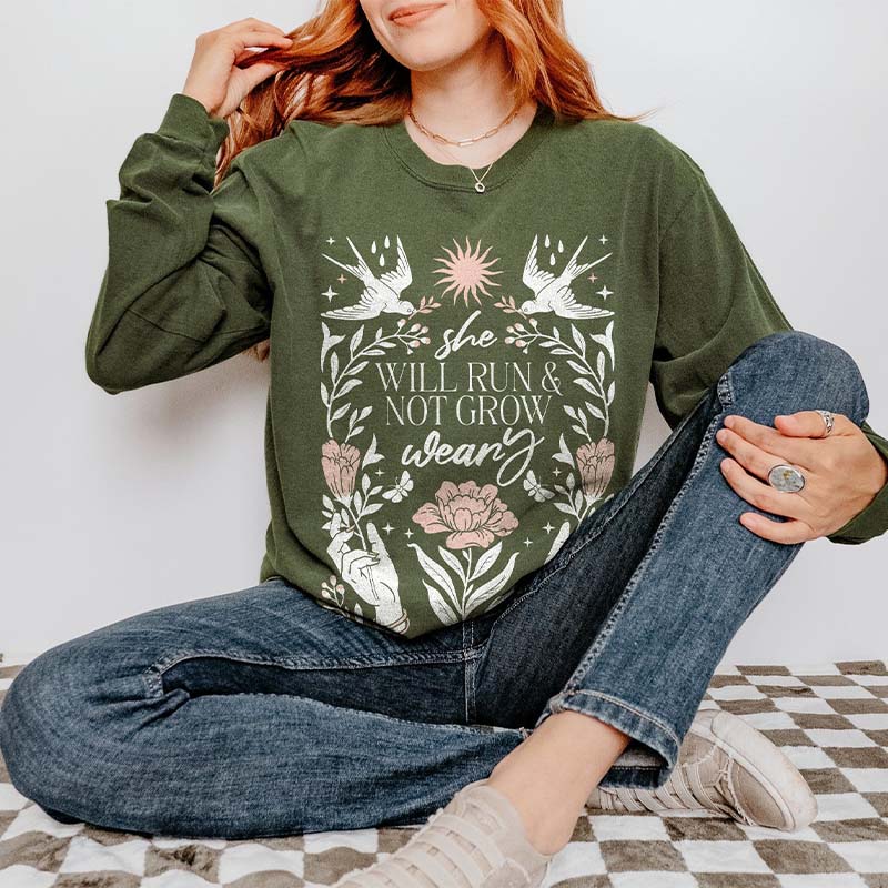 Boho Faith Bible Verse Long Sleeve Sweatshirt