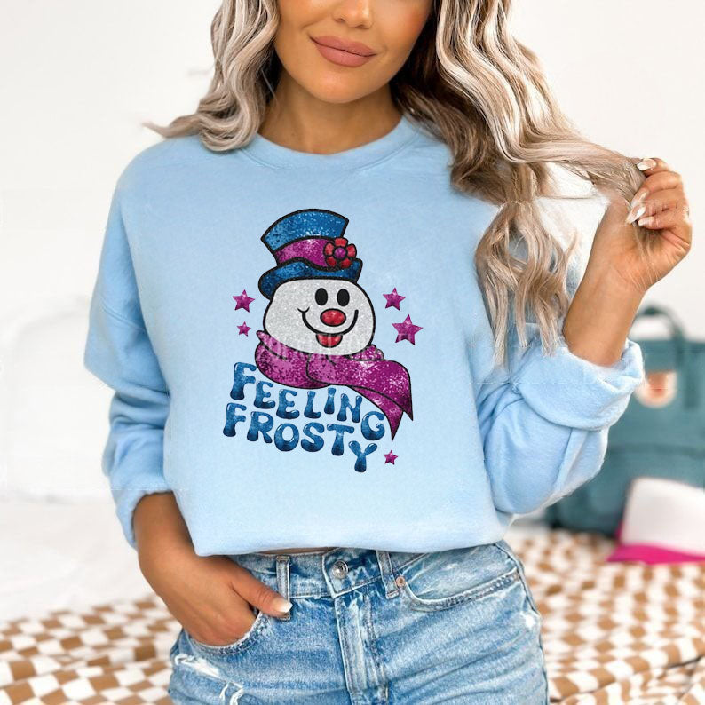 Christmas Feeling Frosty Print Sweatshirt