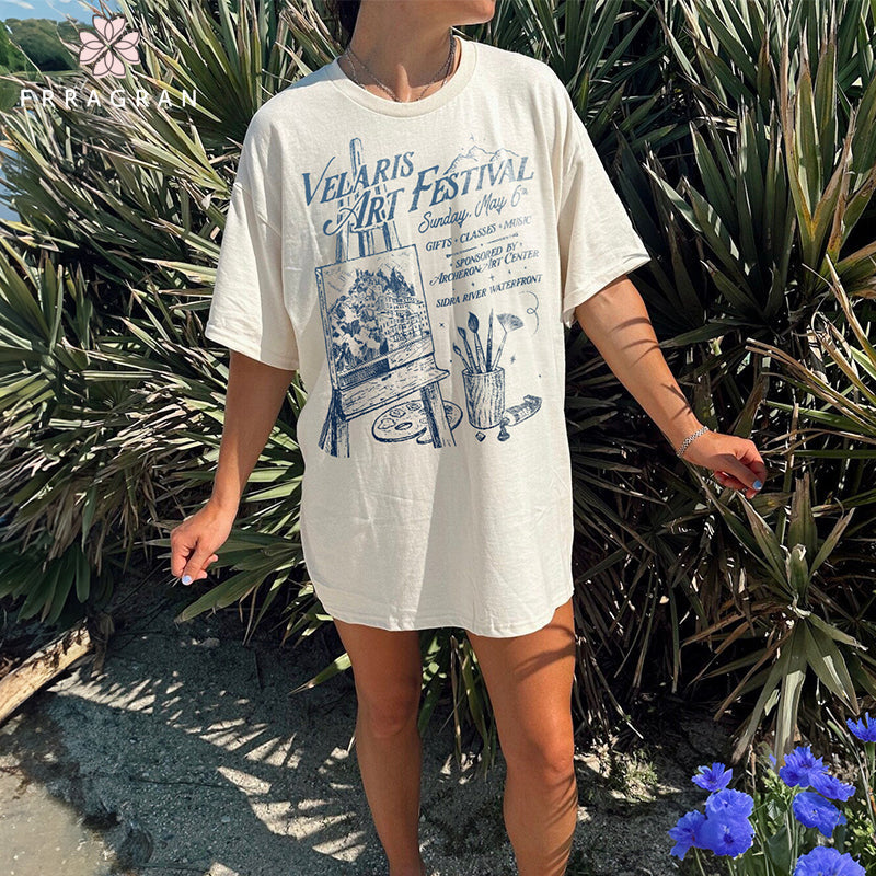 Velaris Art Festival Letter Print T-shirt