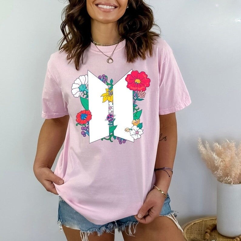 BTS Stay Gold Floral Logo T-shirt