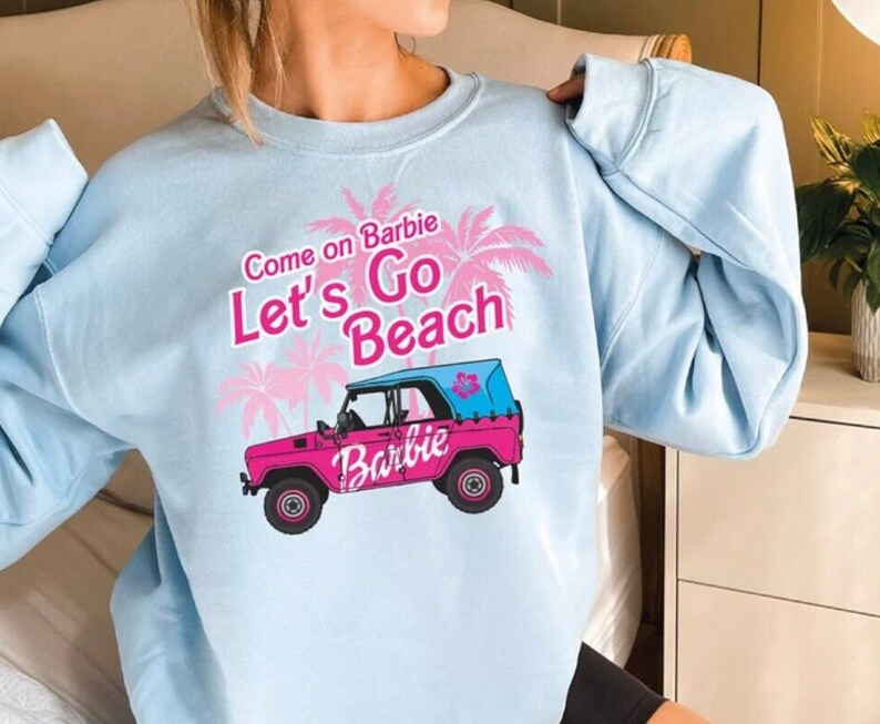 Life Is A Beach Barbie Jeep Crewneck Sweatshirt