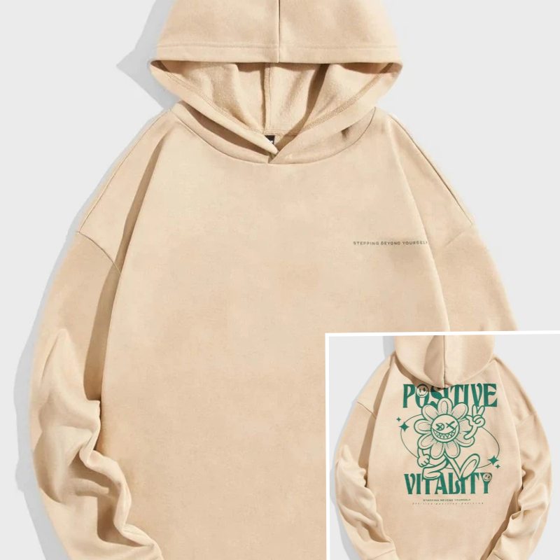 Slogan & Cartoon Graphic Hoodie