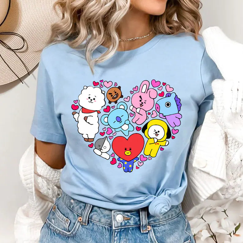 BT21 Heart Shirt, Bangtan Boy T-shirt