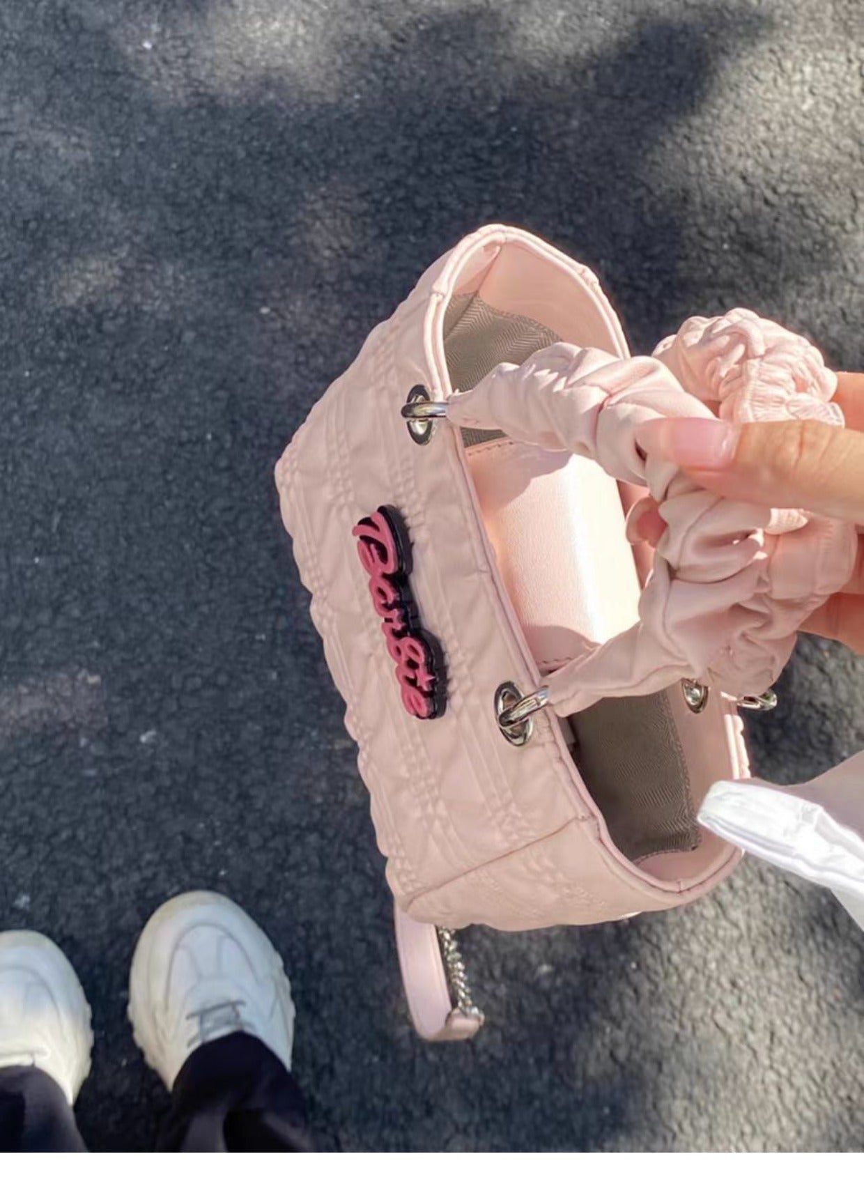 Barbie Pleated Chain Shoulder Handbag